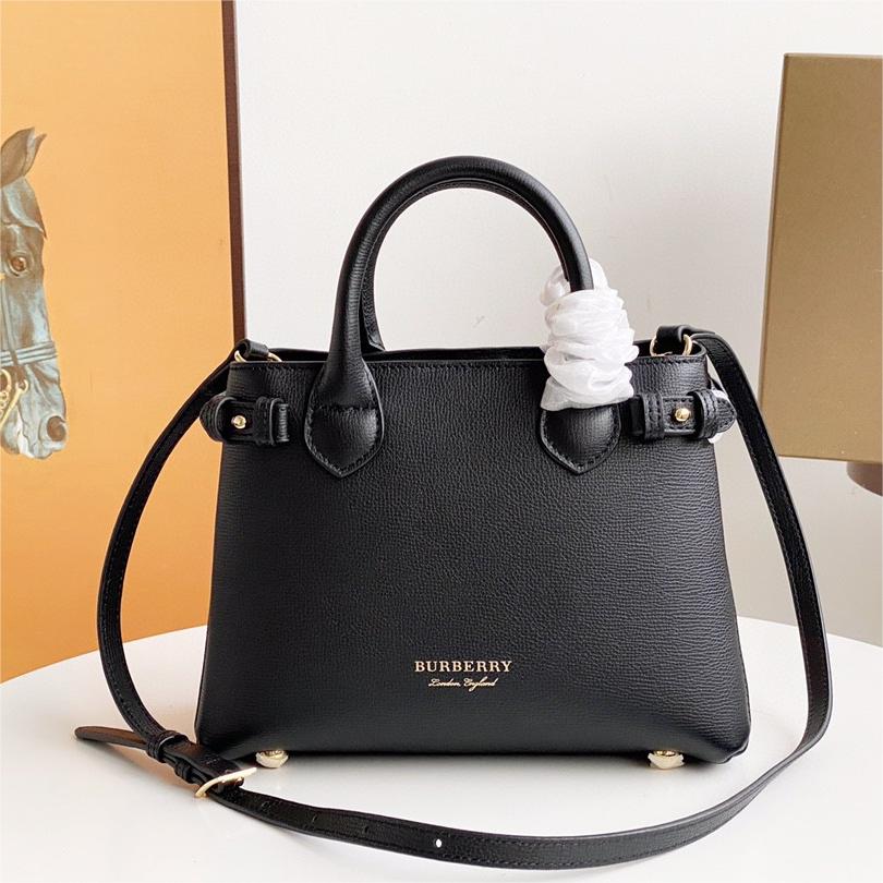 Burberry-The banner tote house plaid patchwork leather banner handbag