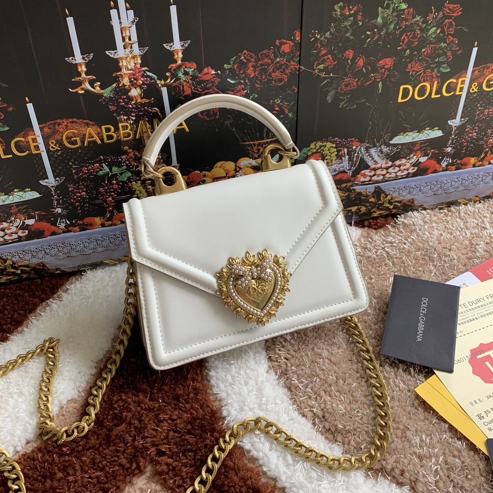 DOLCE & GABBANA - Leather Chain Handle Crossbody Bag