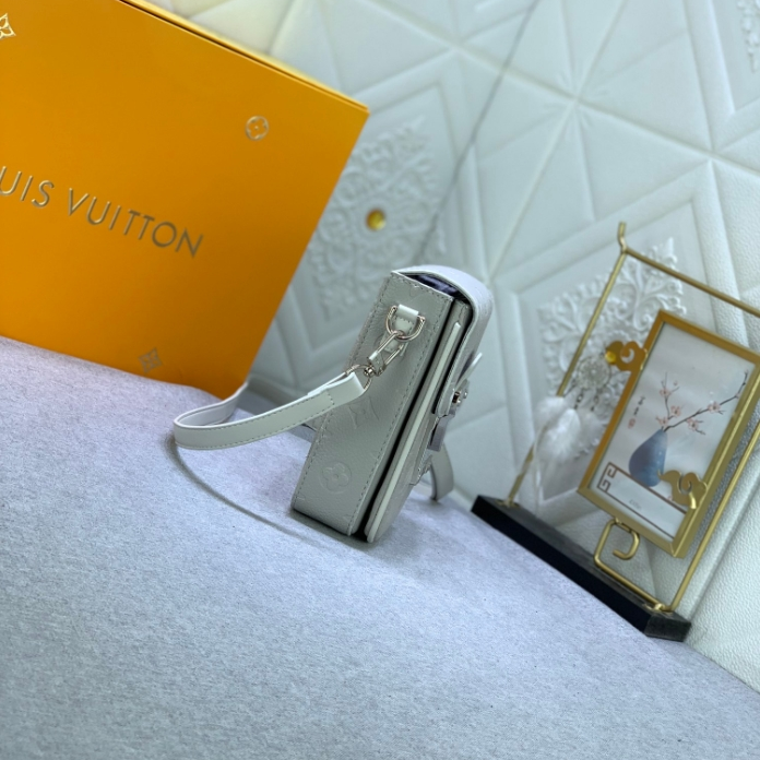 LV-Embossed Cowhide Camera Bag