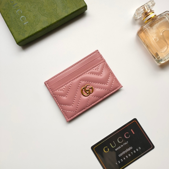 Gucci-Marmont Calf Leather Card Holder