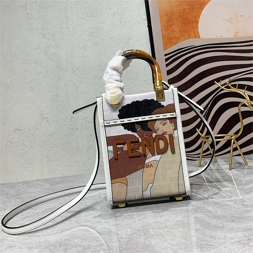 Fendi MM Sunshine Mini Fabric Handbag