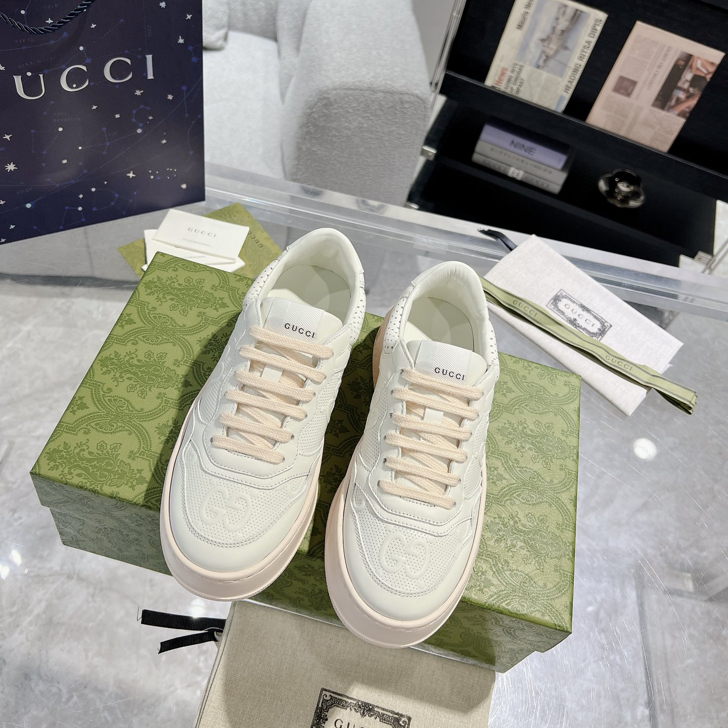 Gucci-Thick soled biscuit casual sports shoes