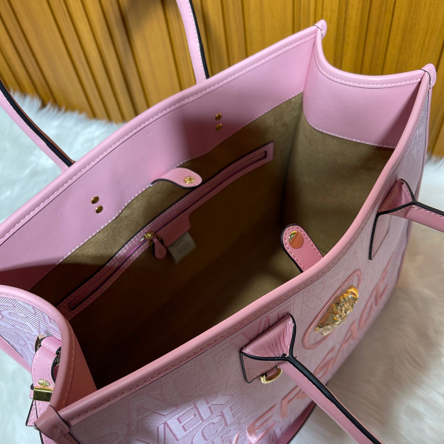 Versace-Large letter tote bag