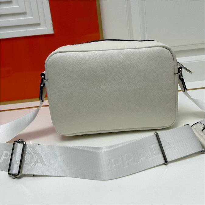 Prada-Imported deer skin pattern cowhide diagonal cross bag