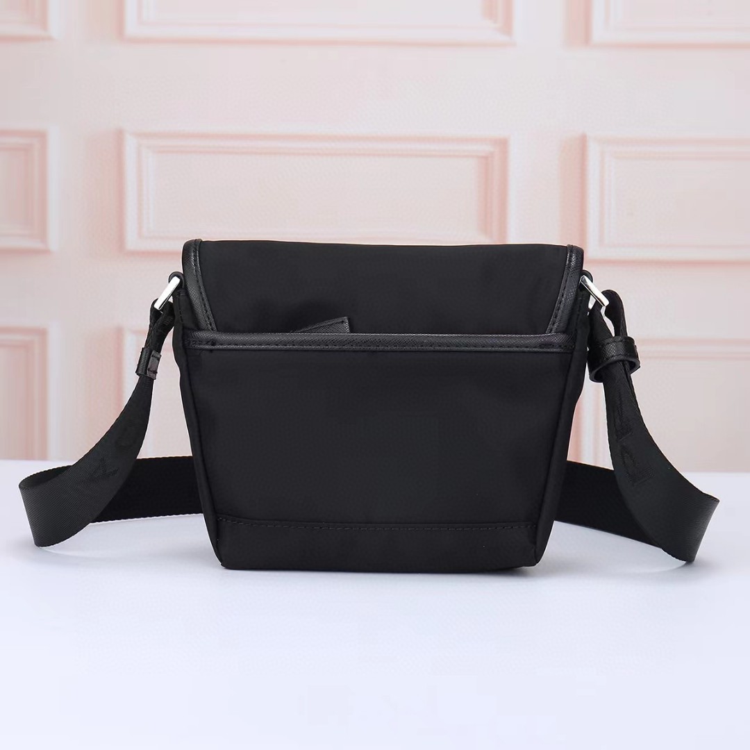 Prada-Safiano leather and nylon fabric shoulder bag