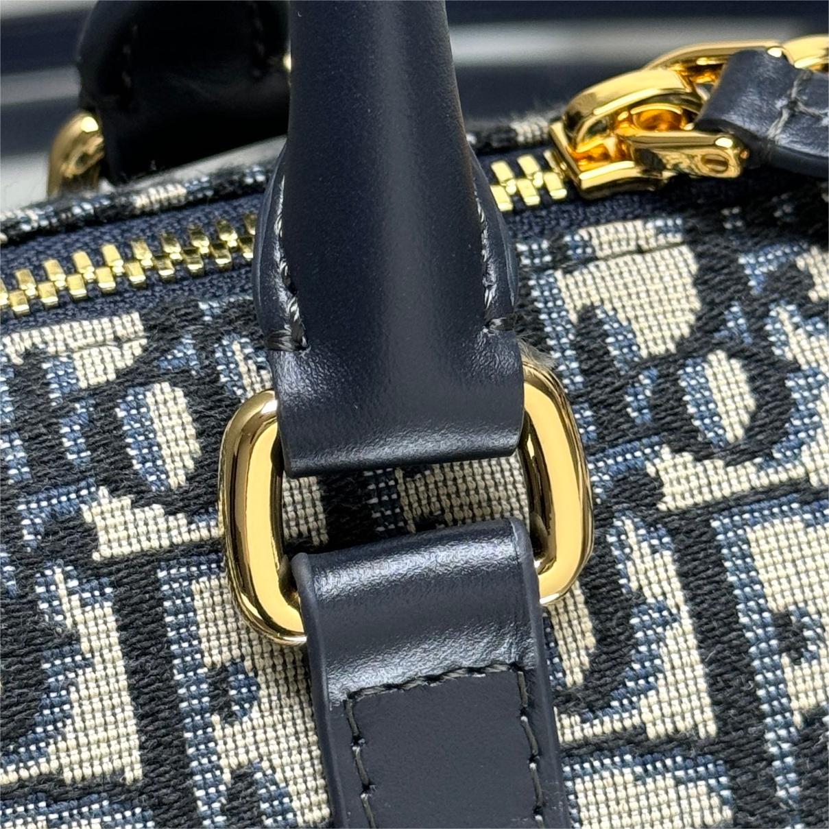 Dior-Groove 16 Mini Handbag with Blue Oblique Print