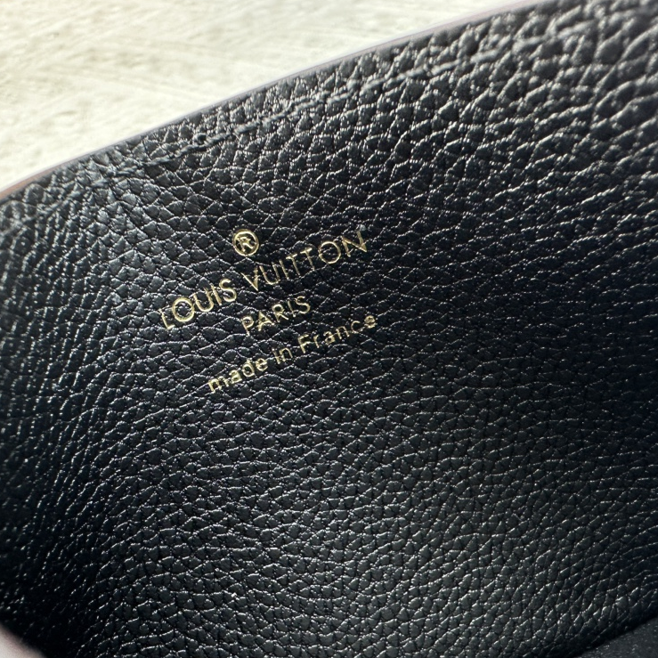 LV-Monogram Emreinte Leather Card Holder Wallet