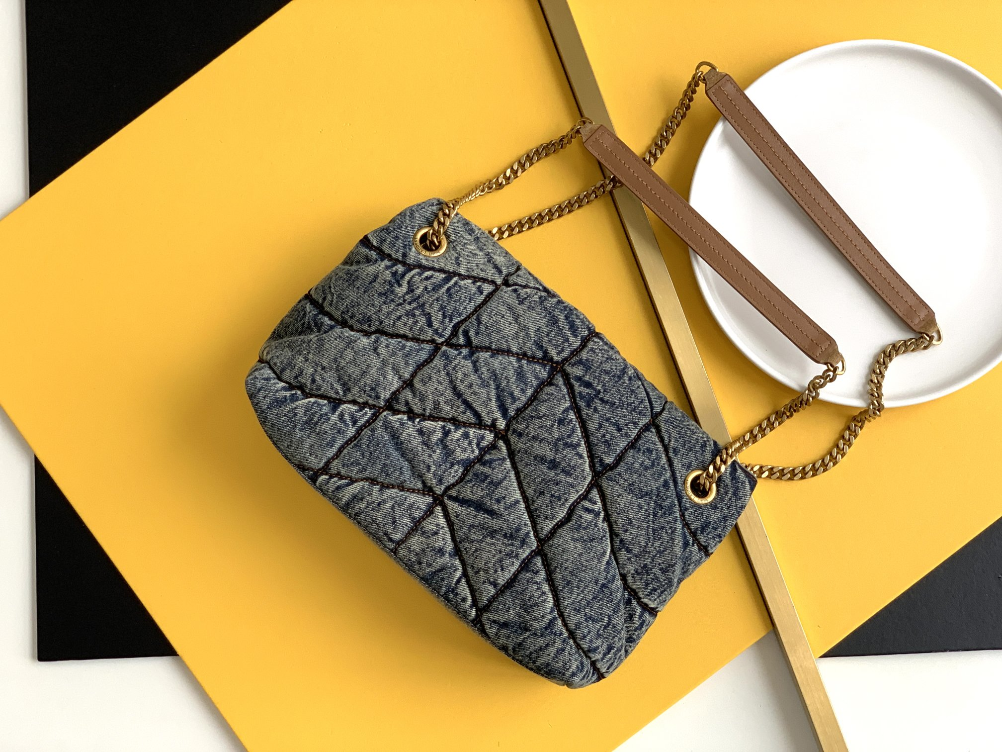 YSL - Puffer - Blue Gray Cloud Bag Pillow Bag Crossbody Shoulder Bag