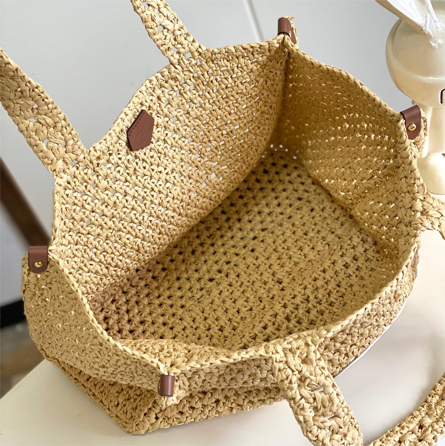 LV-By The Pool Series Lafite Grass Woven Tote Bag