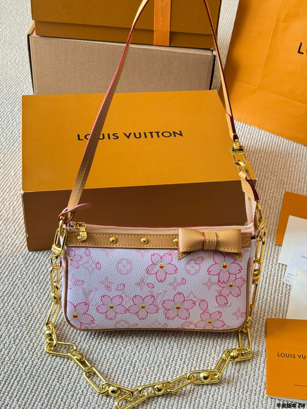 LV Pink Monogram Canvas Limited Edition Cherry Blossom Pochette Accessoires