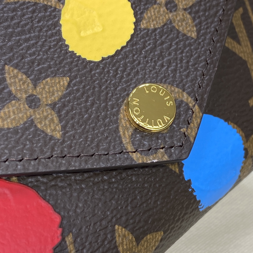 LV-Vuitton Sarah Monogram Full Print Polka Dot Wallet