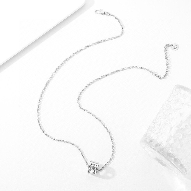 GUCCI-Double Ring Time Comes to Run Couple Necklace