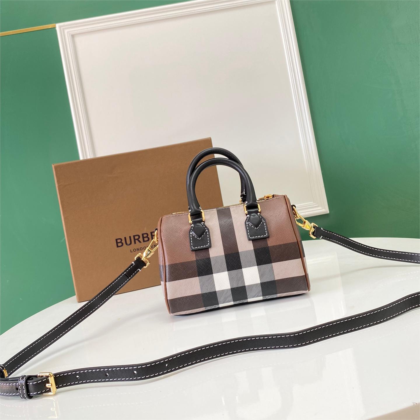 Burberry-Grid Boston Pillow Bag