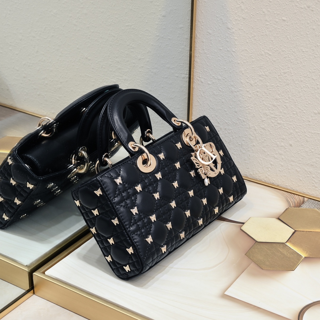 Dior-Butterfly Studded Toffee Bag