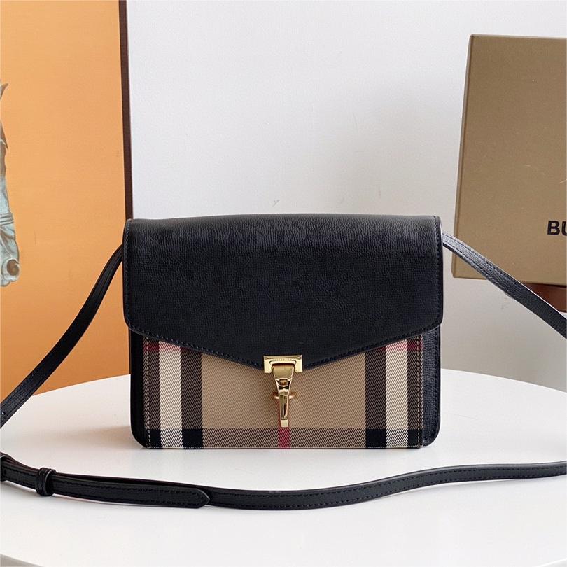 Burberry-Grain leather patchwork house grid diagonal backpack