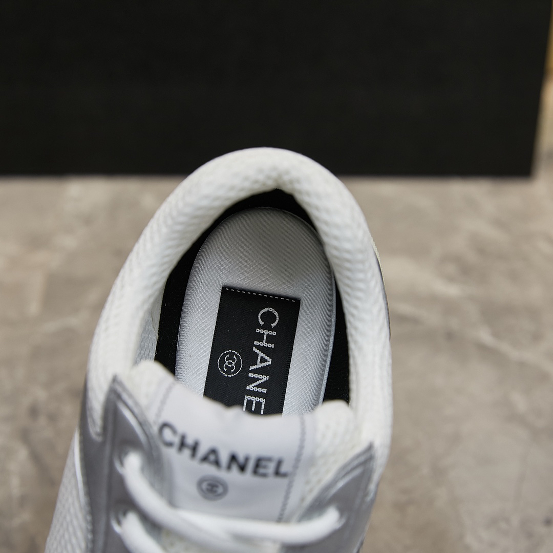 Chanel-Top casual silver white Sports Shoes