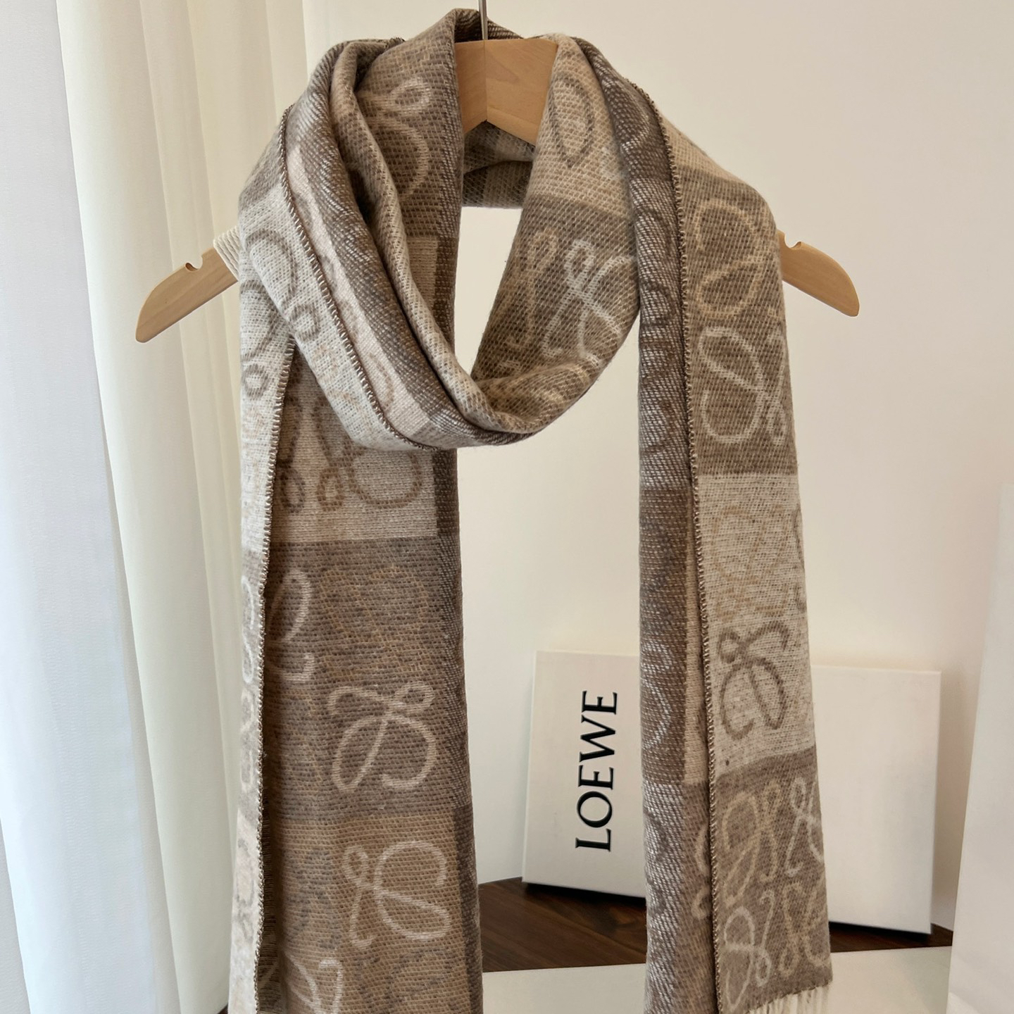 LOEWE - Checkerboard wool and cashmere scarf