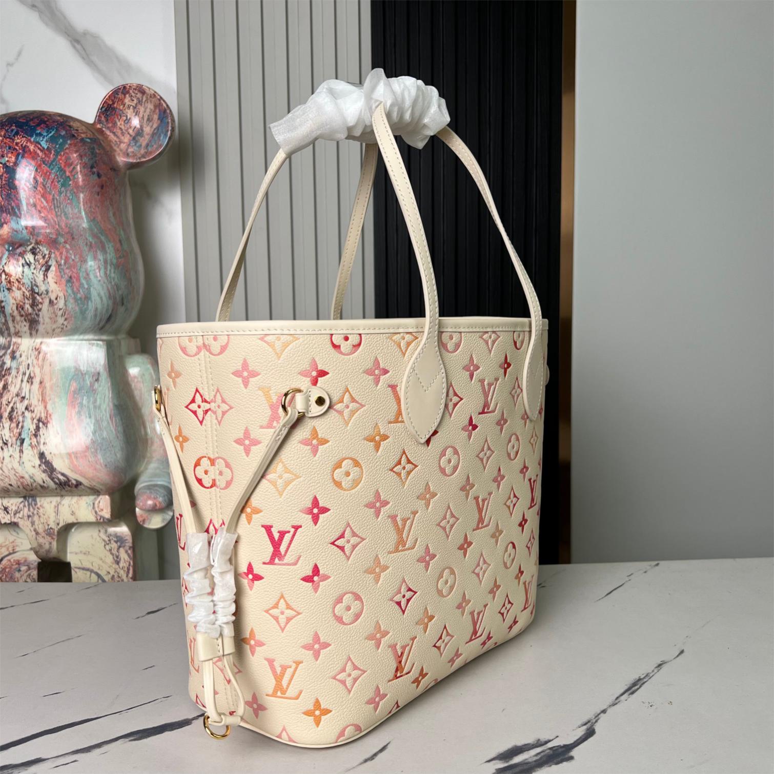 LV-Sunrise Aquarelle Neverfull Medium Tote Bag
