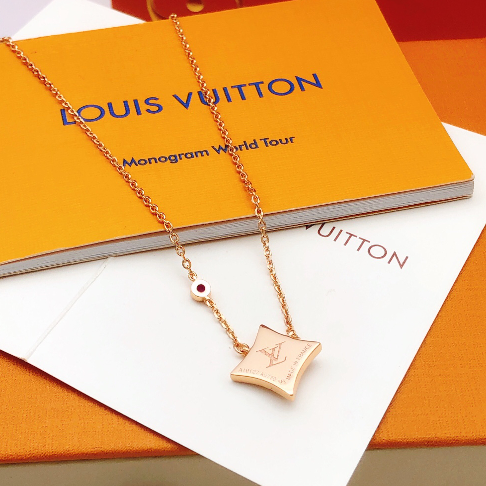 LV - Diamond Set Colorful Diamond Necklace