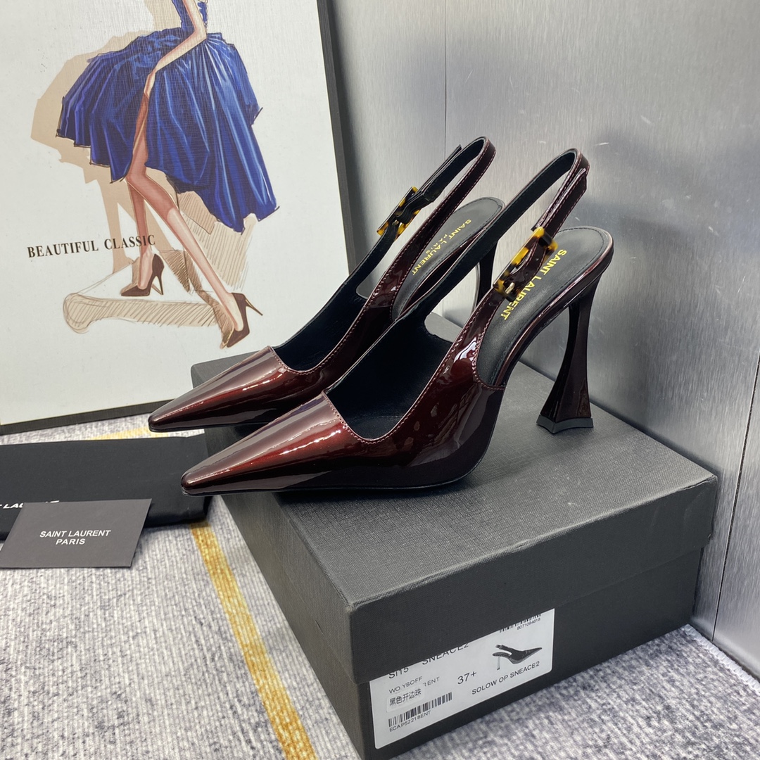 Saint Laurent-Sling Back Pump in Leather Pattern