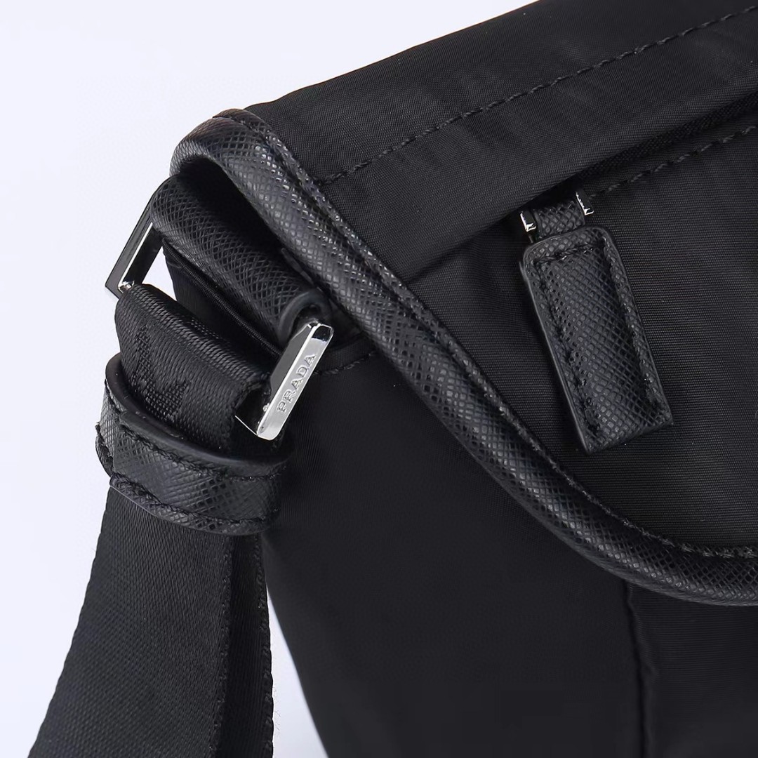 Prada-Safiano leather and nylon fabric shoulder bag
