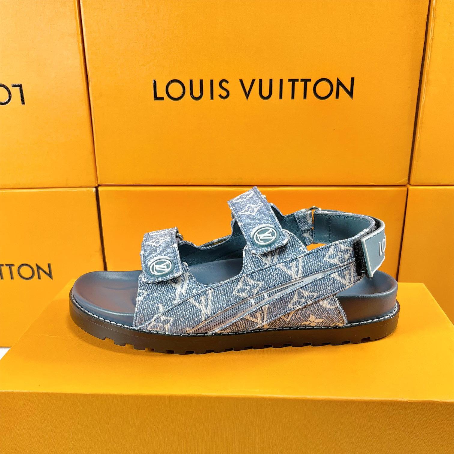 LV-Beach sandals, slippers, denim