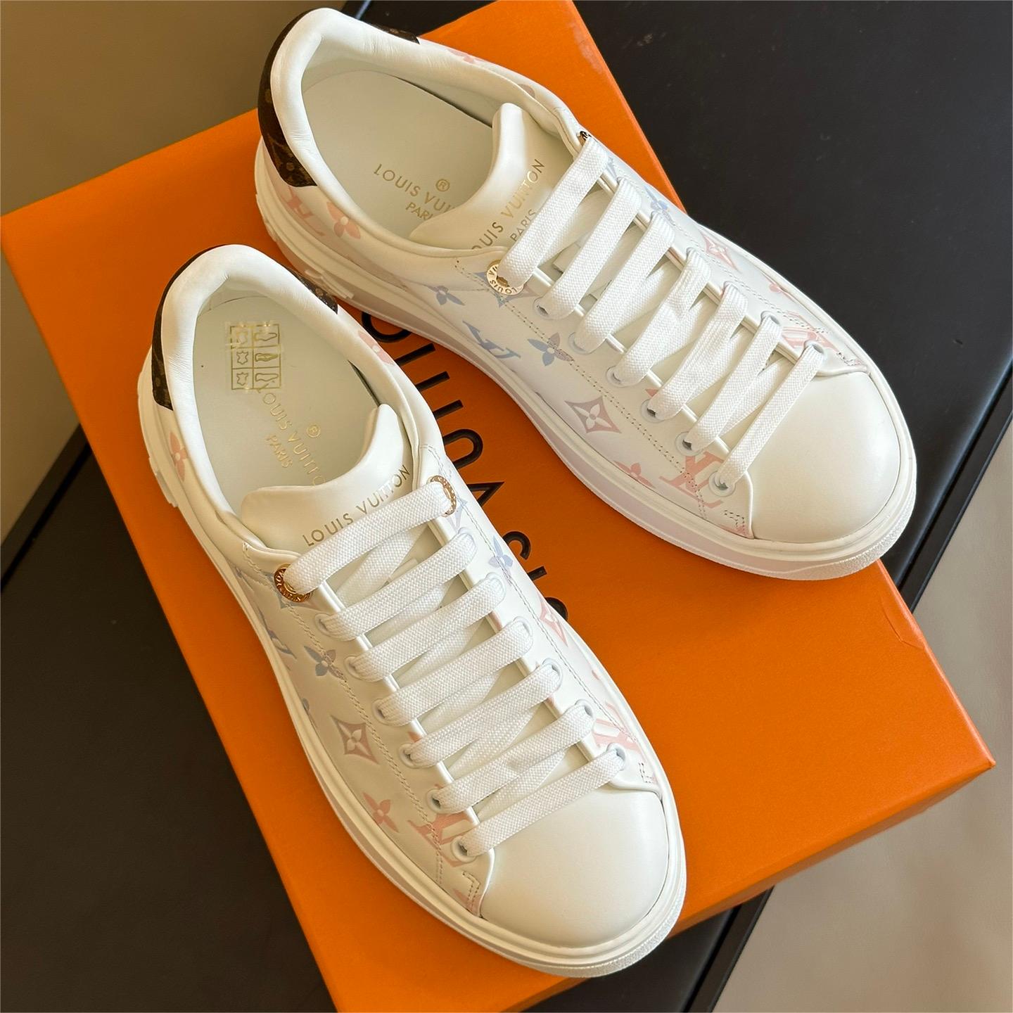 LV-3D printed cowhide classic white shoes