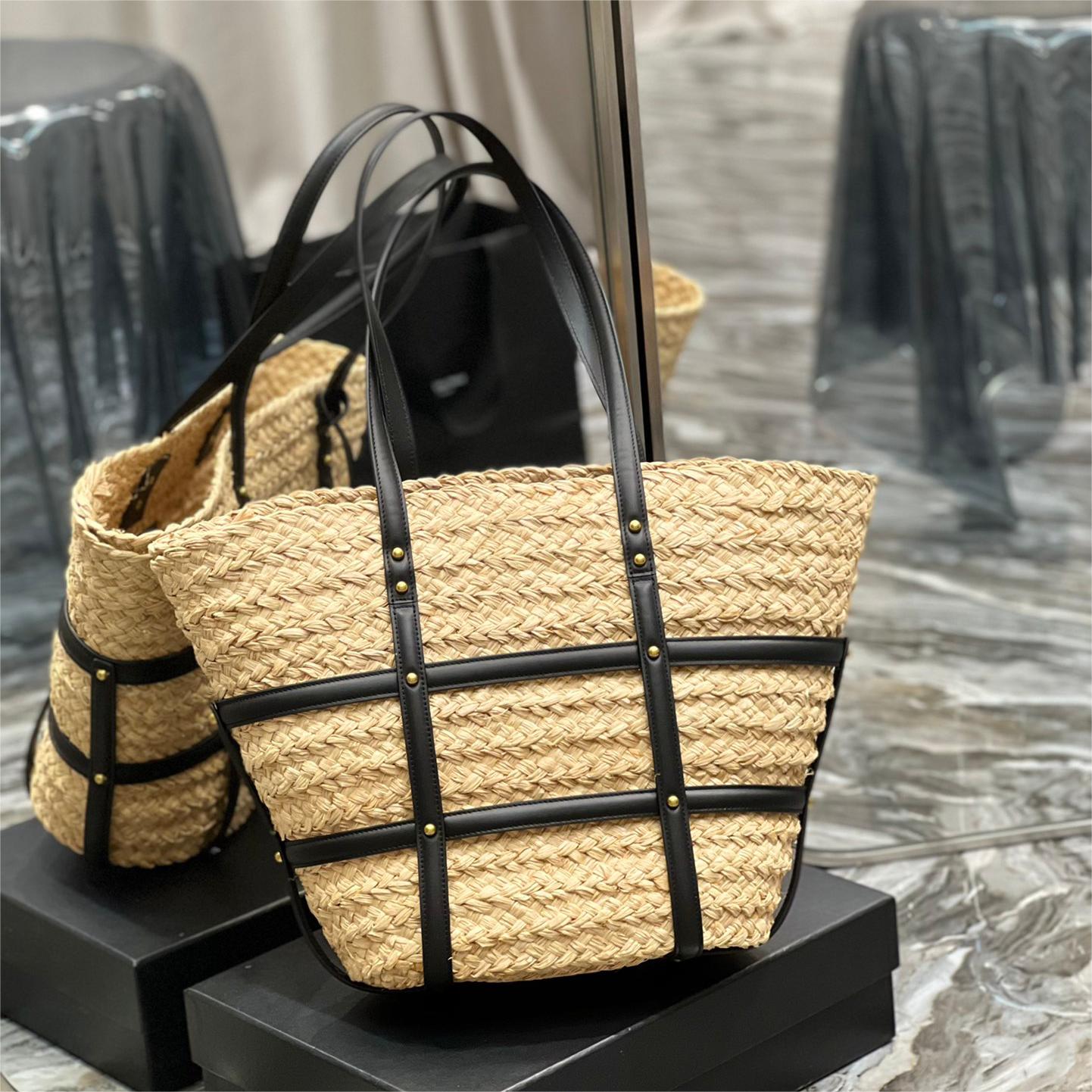 YSL-Lafite grass and smooth leather handbag