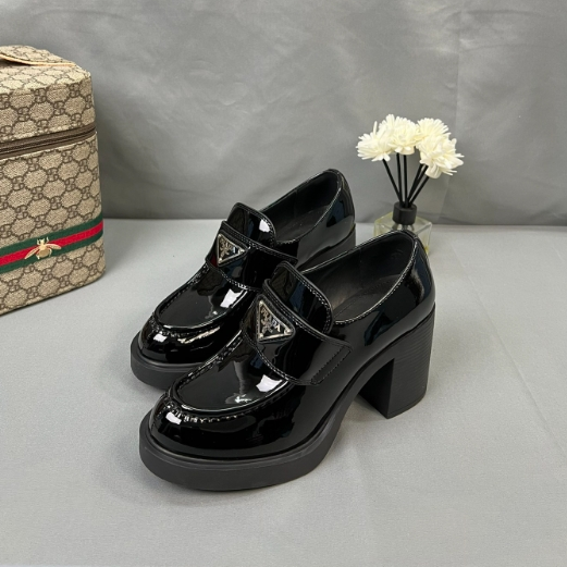 Prada-Classic Triangular Logo Loafers