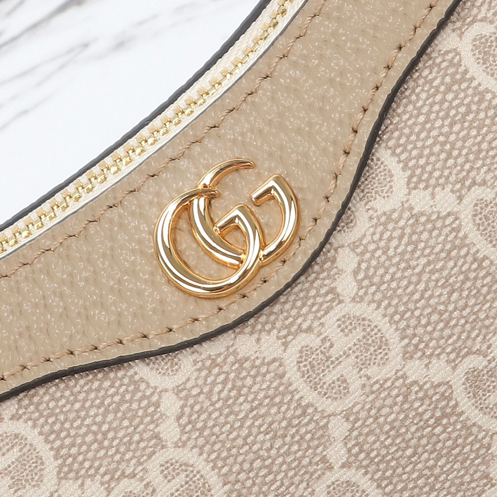 GUCCI- Ophidia Double G Logo Canvas and Leather Handbag