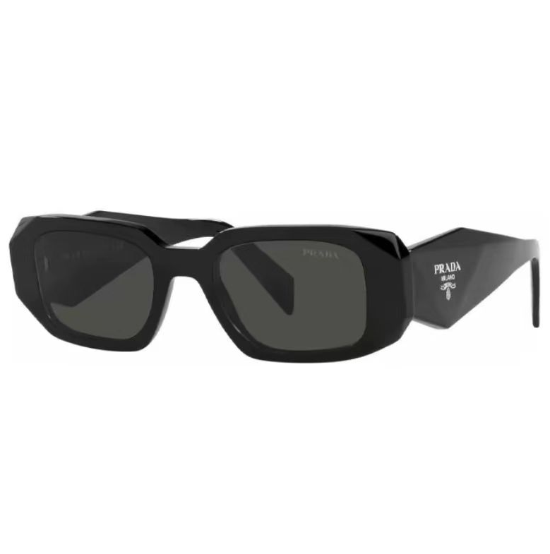 Prada- Rectangular Black Frame Sunglasses