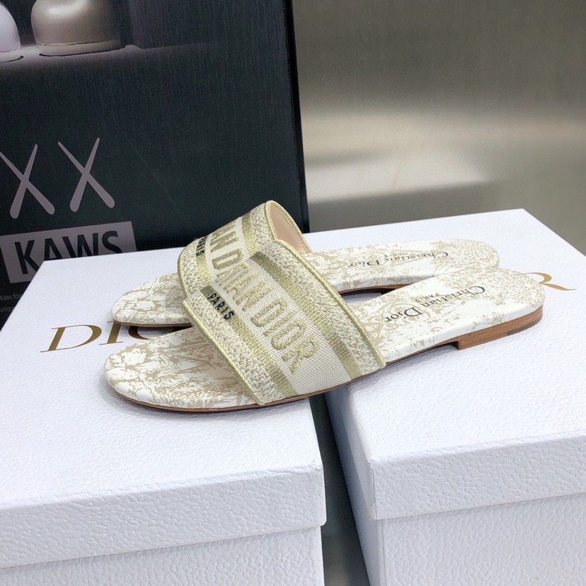 Dior-Embroidered flat sandals