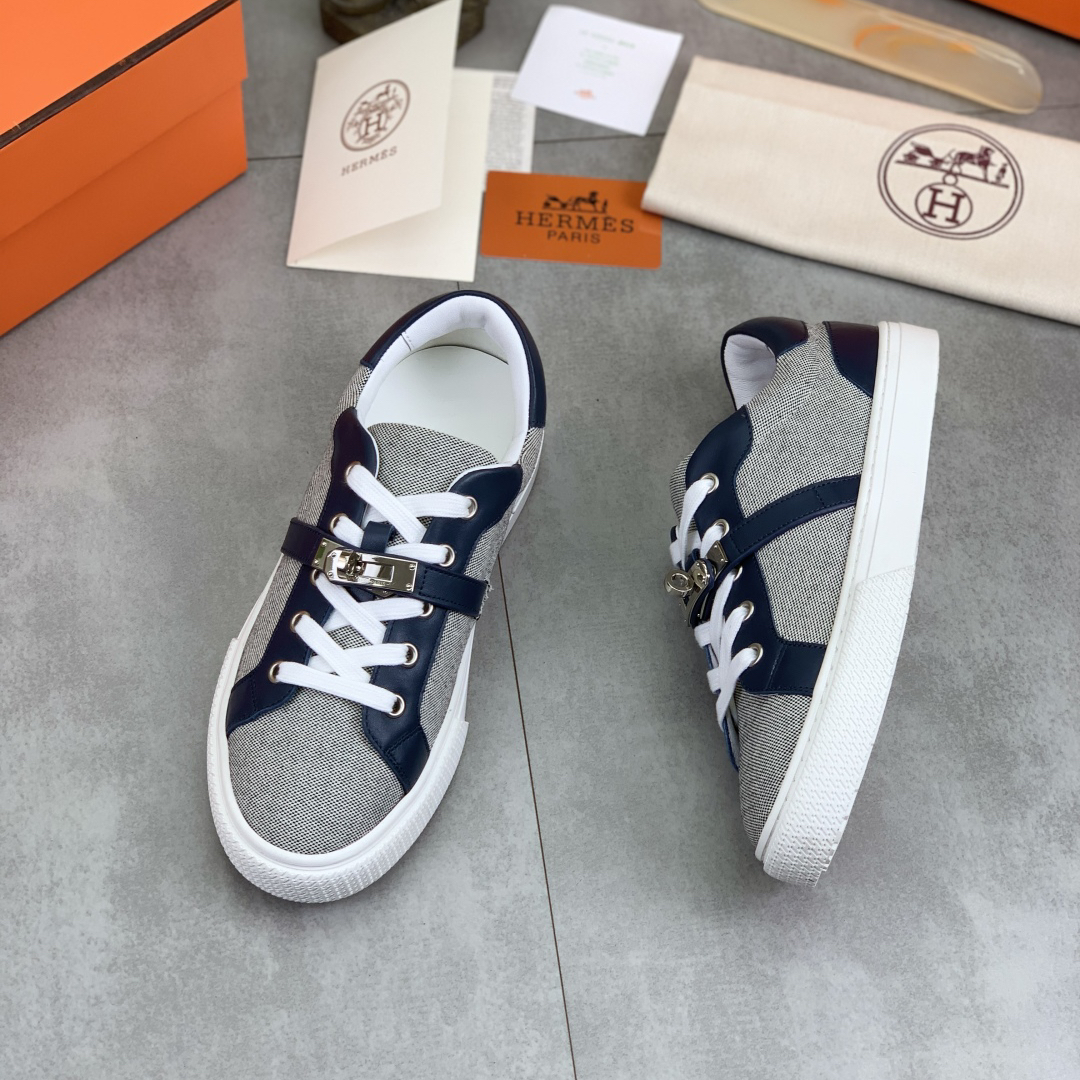 Hermes-Couple lace up sports and leisure shoes