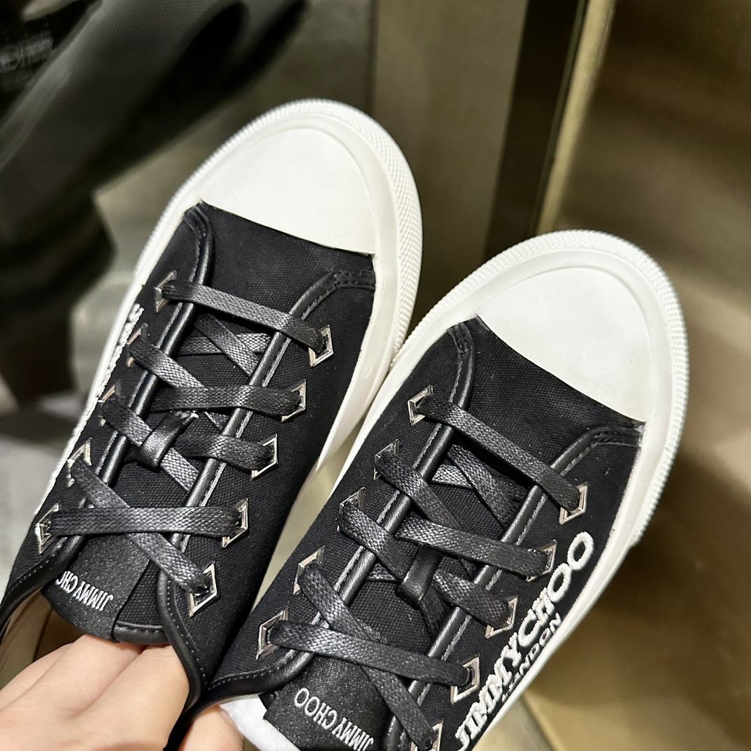 Jimmy Choo-Canvas casual white shoes