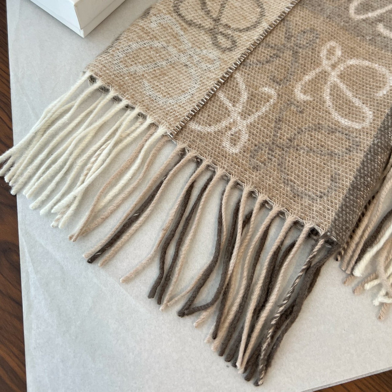 LOEWE - Checkerboard wool and cashmere scarf