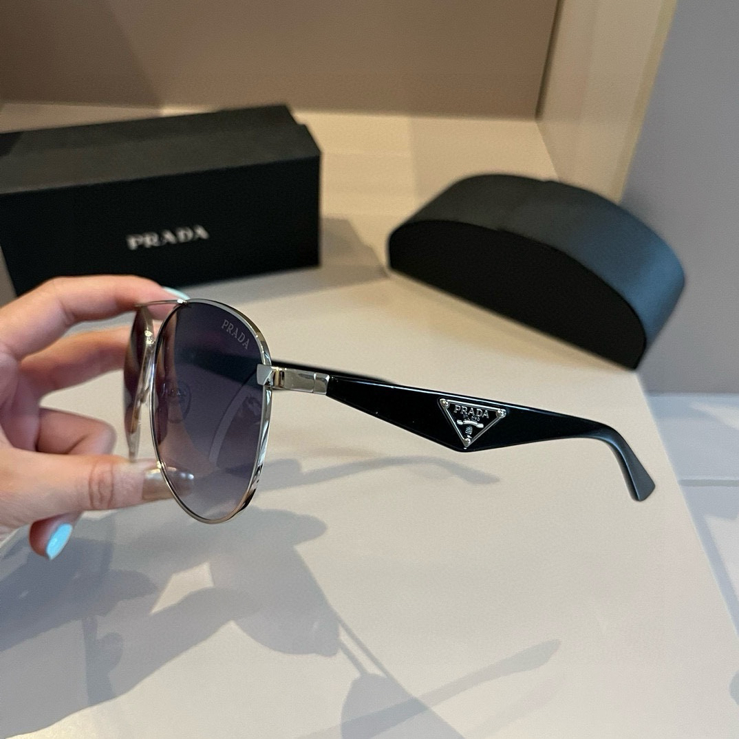 Prada-Men's Small Round Frame Sun Sunglasses