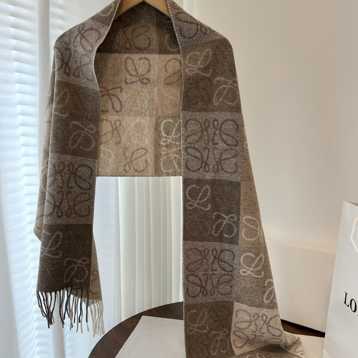 LOEWE - Checkerboard wool and cashmere scarf