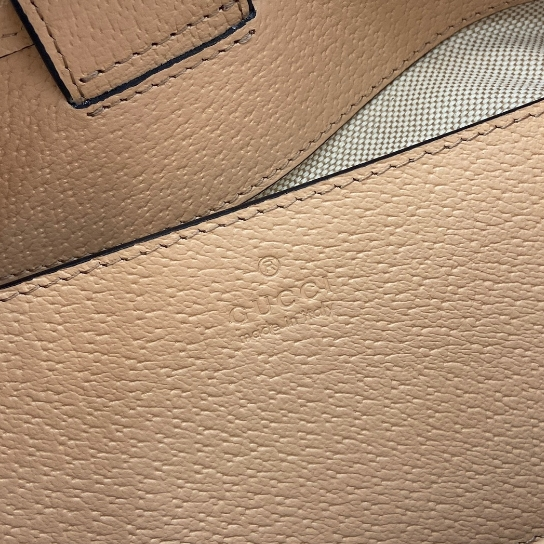 Gucci-Ophidia Grey Pink Leather Rolled Edge Small Shoulder Backpack