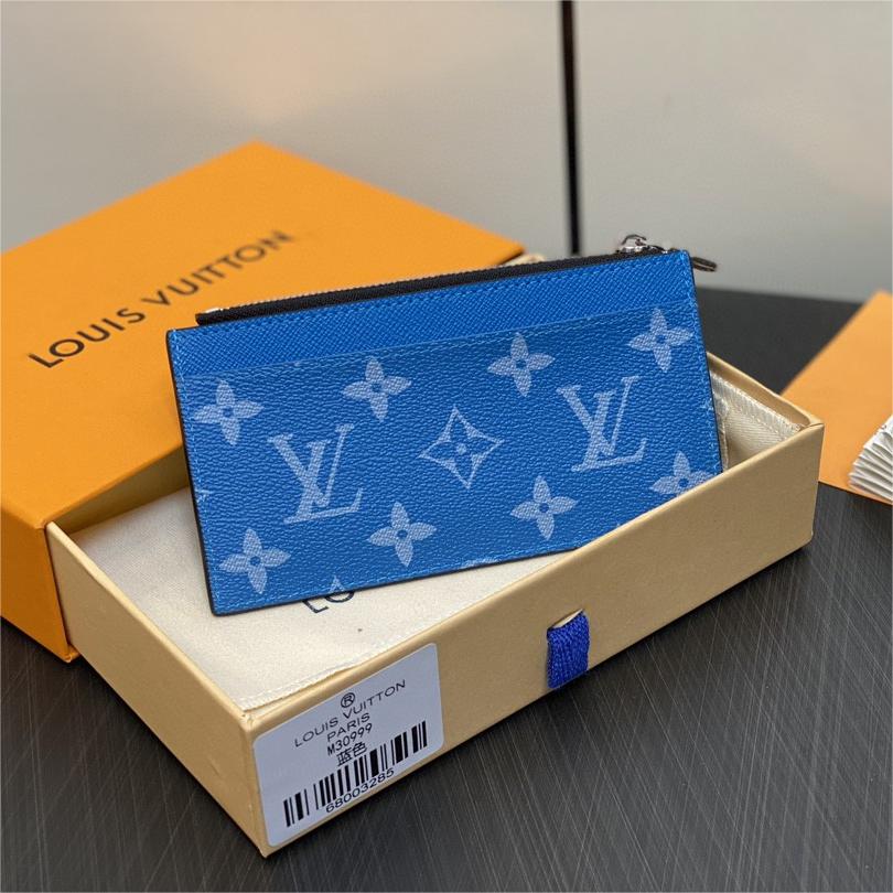 LV-Splicing Ta ï ga leather with monogram eclipse canvas wallet