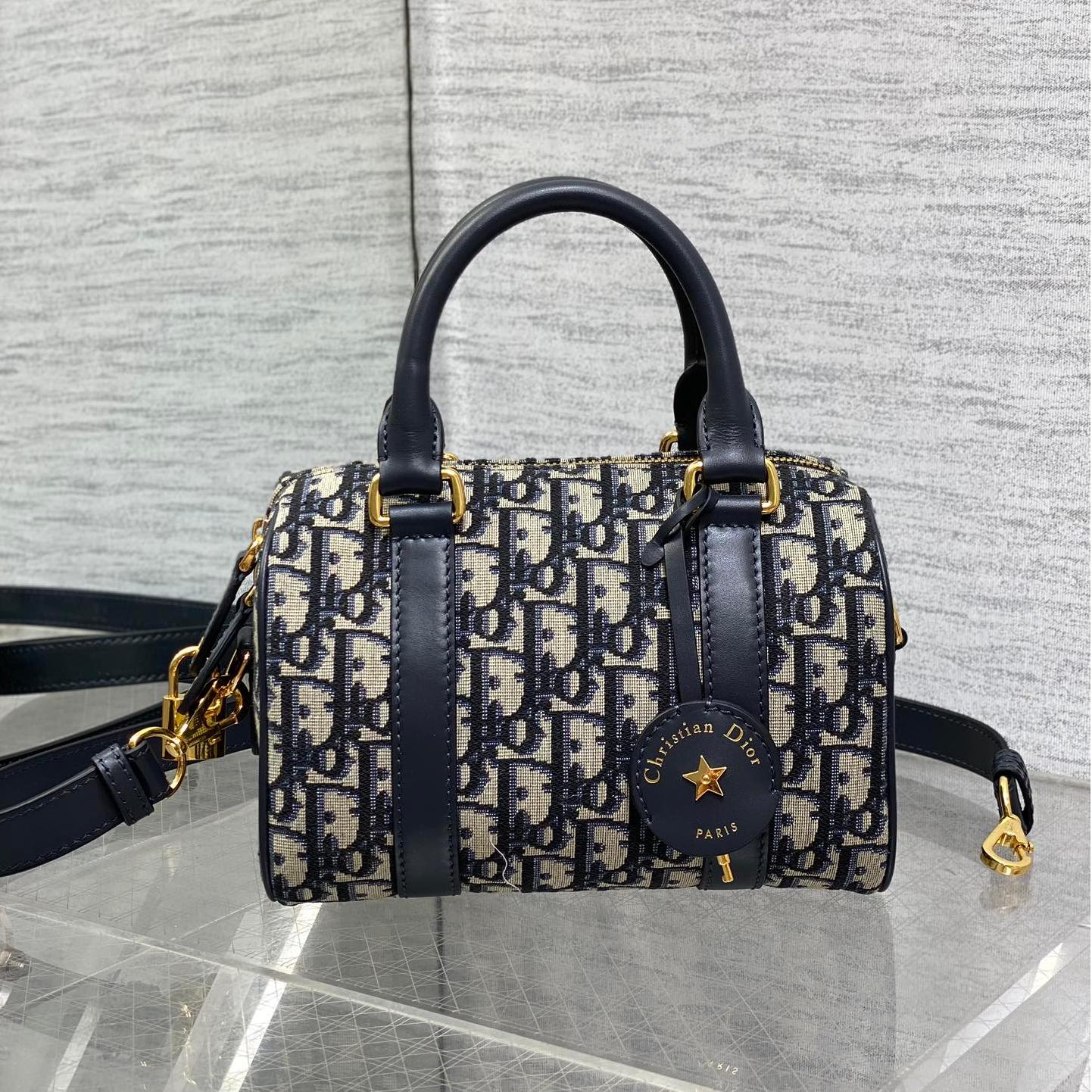 Dior-Groove 16 Mini Handbag with Blue Oblique Print