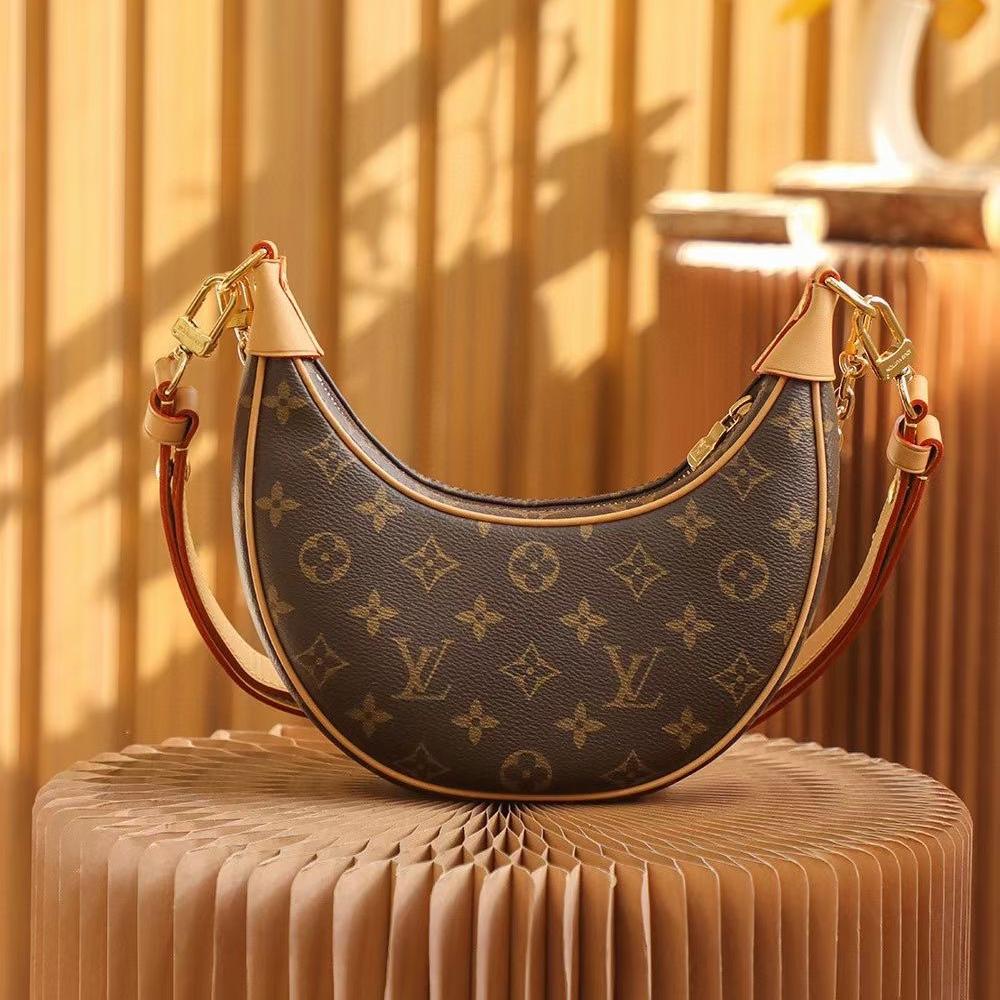 LV-loop Half Moon shaped Stick Bag Handbag