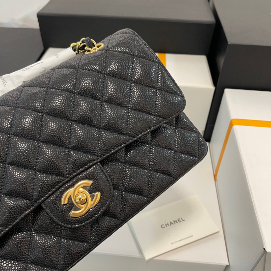 Chanel-Classic Caviar Leather Flip Bag