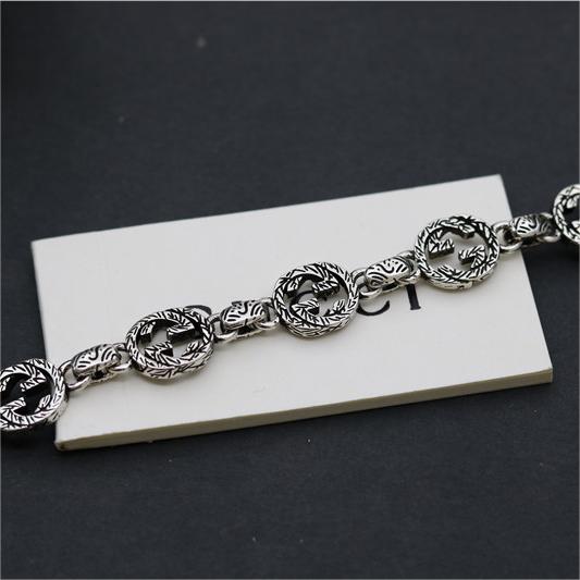 GUCCI-Interlocking Double G Carving Vine Pattern Bracelet