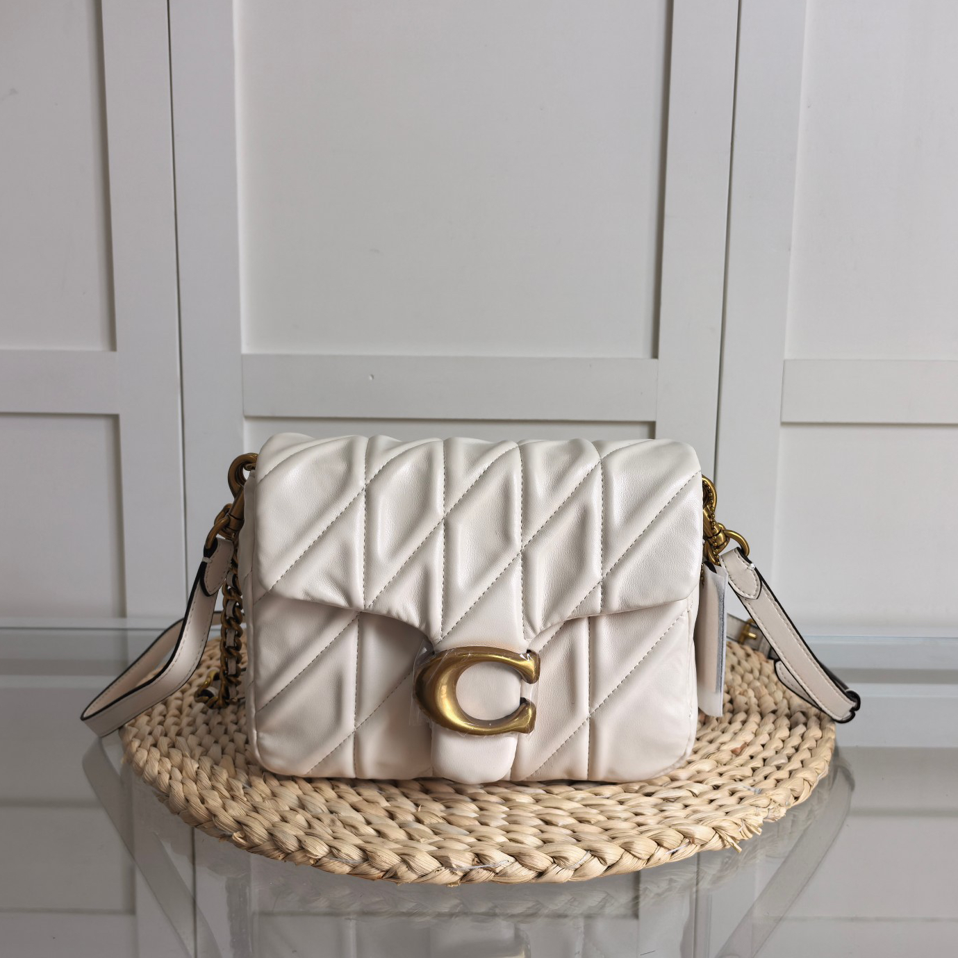 Coach-Times Square diamond patterned crossbody bag