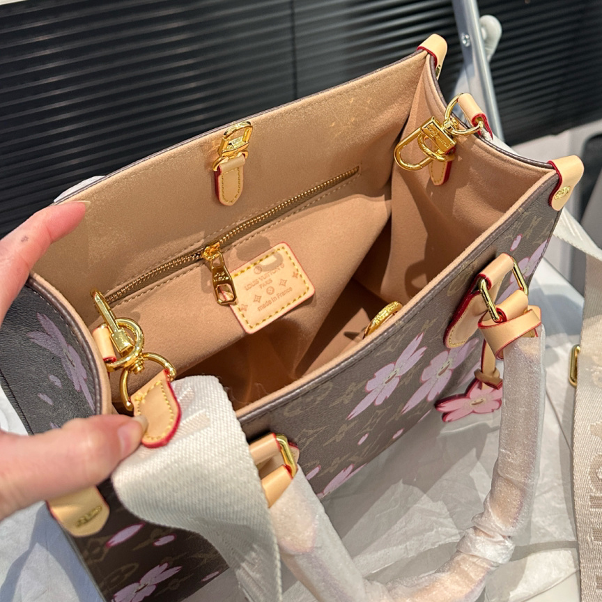 LV x Takashi Murakami OnTheGo PM Sakura Brown