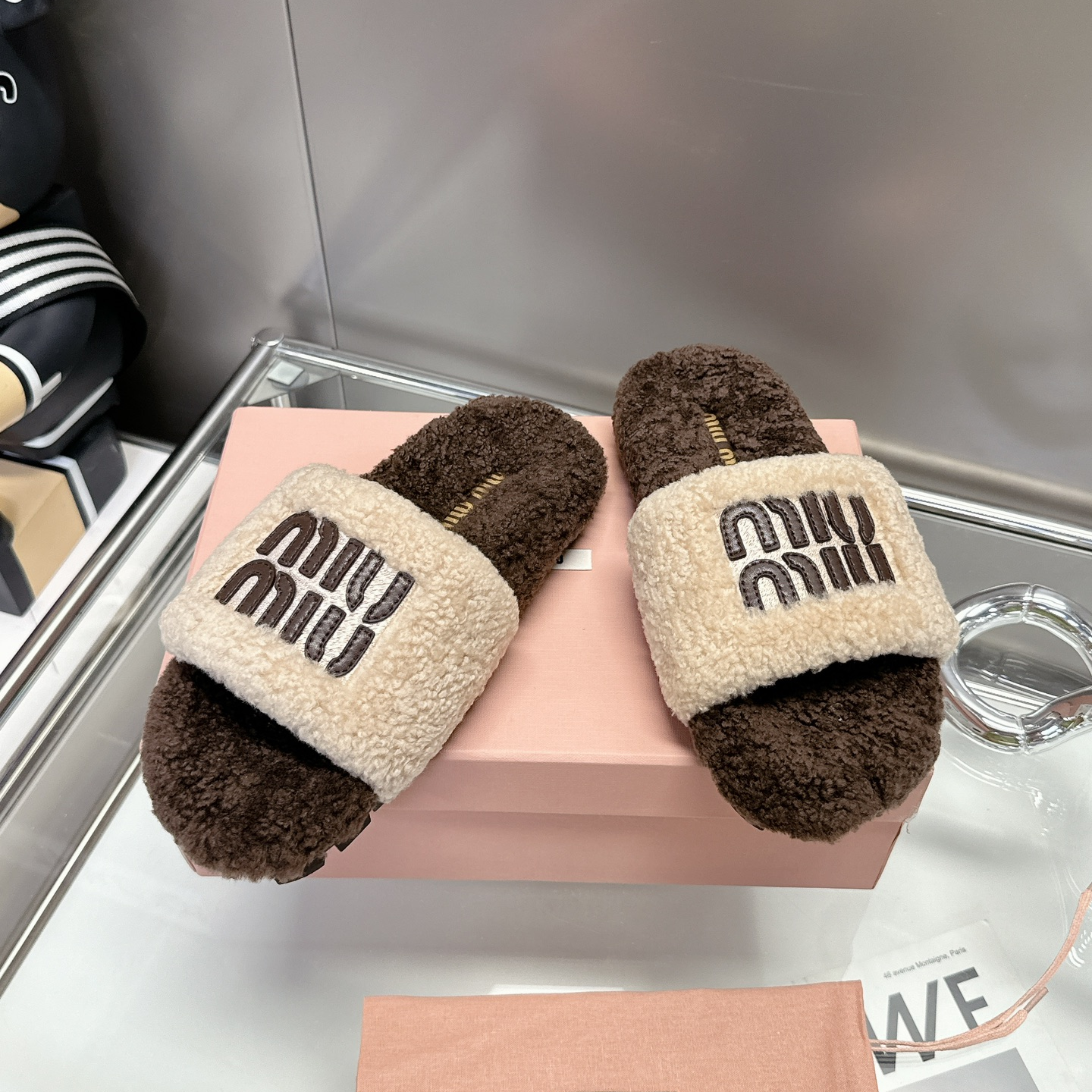 MIU MIU - Thick-soled Furry Slippers