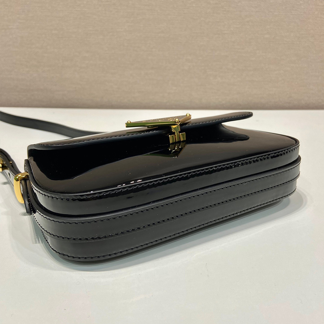 PRADA-Shiny leather shoulder bag