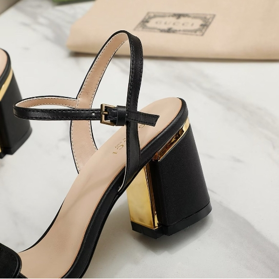 Gucci-Classic One Belt Thick Heel Sandals