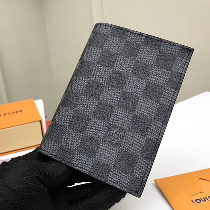 LV-N64411 Black Checkerboard Card Holder Wallet