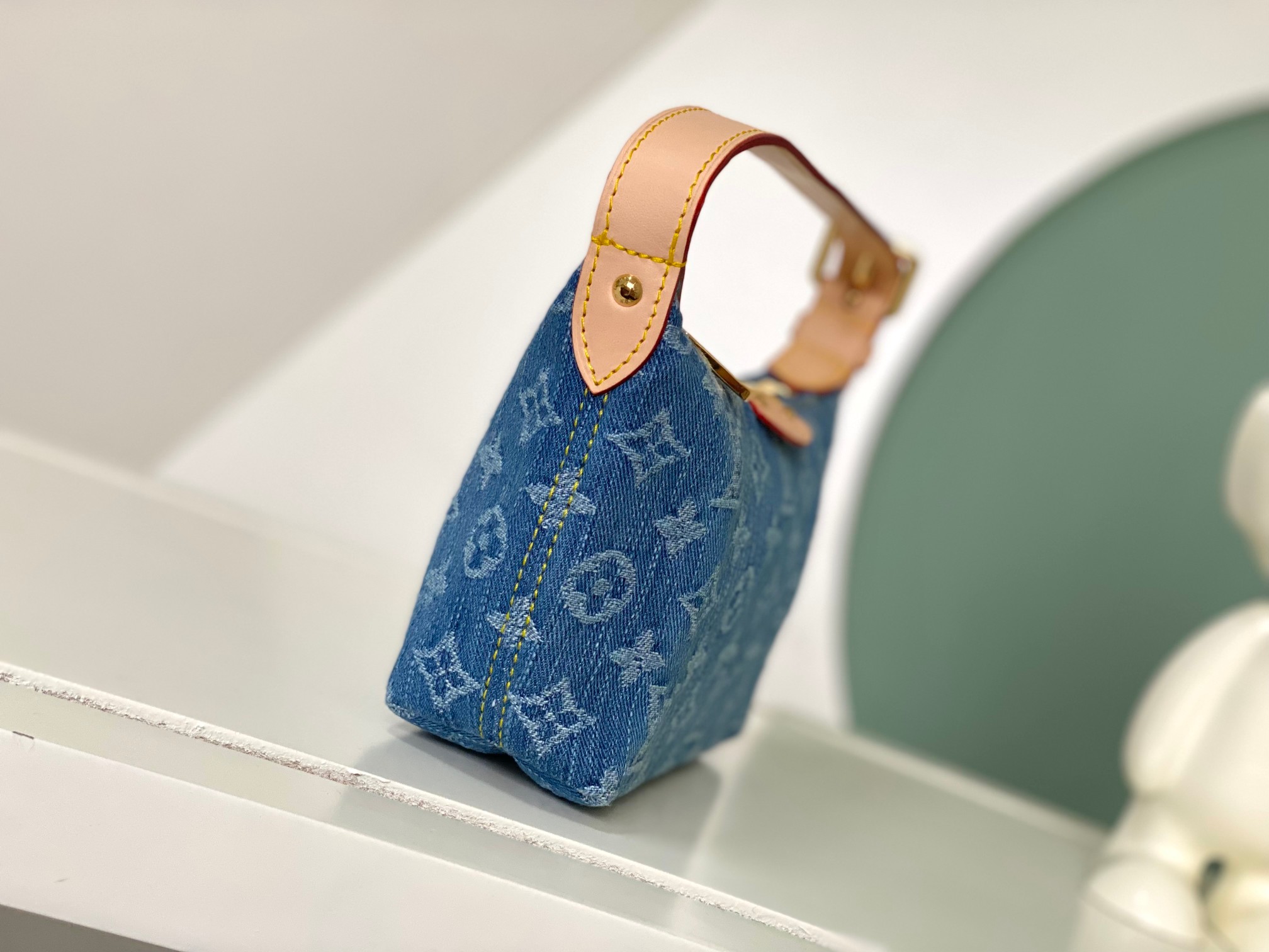 LV Denim Blue Pochette Handbag